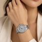 Silver-Tone Swar-vski Watch for Women Elegant Crystal Watch
