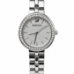 Silver-Tone Swar-vski Watch for Women Elegant Crystal Watch